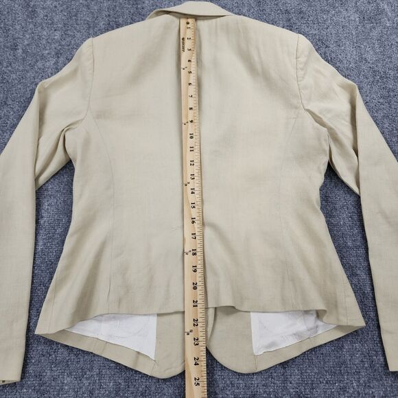 Banana Republic Blazer Womens 6 Beige Linen Stretch Blend Casual Y2K Career Coat - Picture 8 of 16